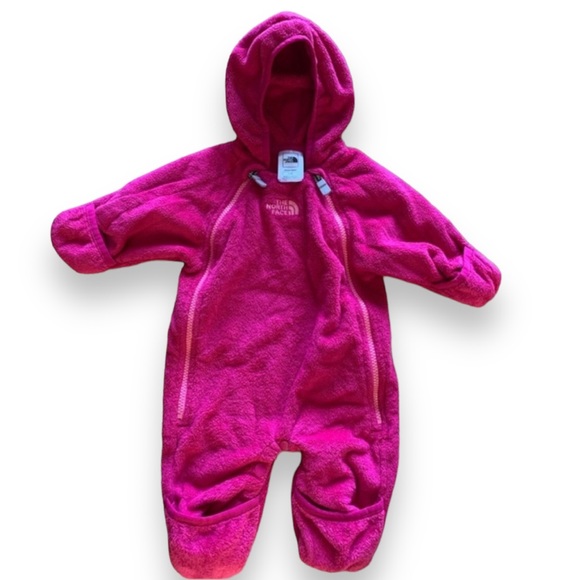 The North Face Other - THE NORTH FACE - Infant Girl’s Double Zip One Piece Fleece Bunting - Pink - 3 mo